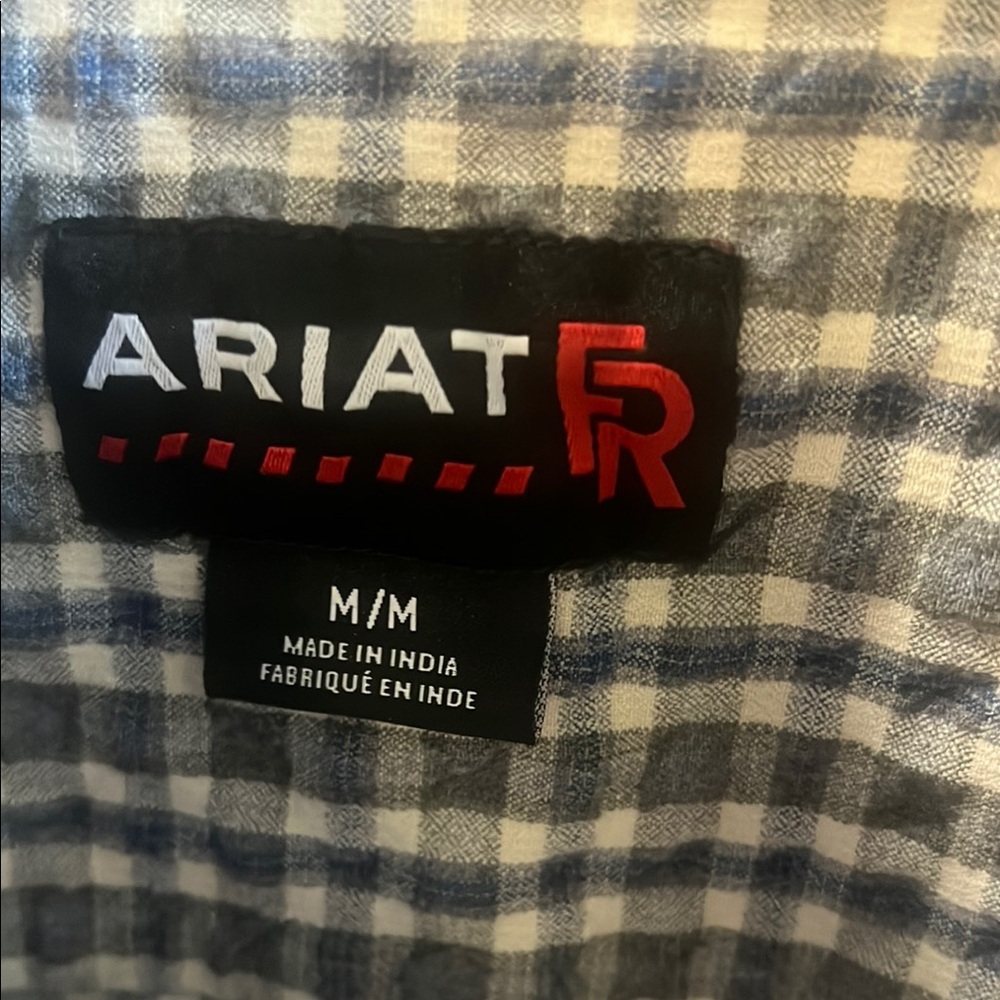 Ariat Navy and White Plaid Shirt
